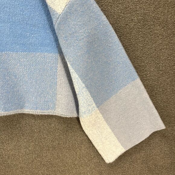 Jessica Simpson Sweater womens Large Blue Cropped Check Soft Oversized - Picture 13 of 15